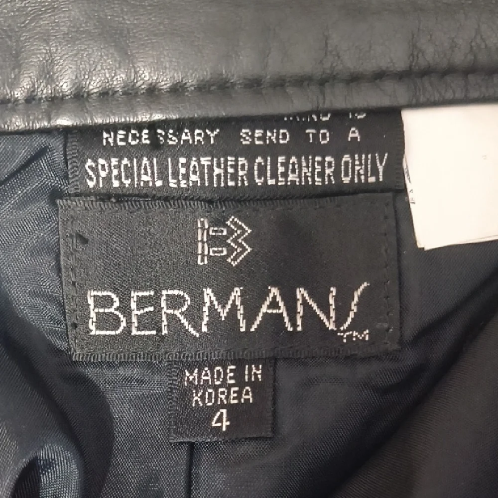Berman'S Black Leather Skirt Size 4 - Picture 2 of 6